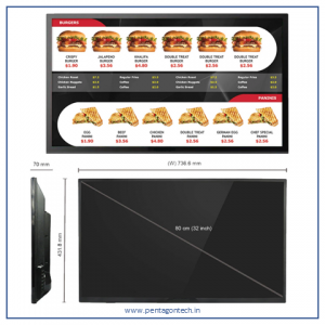 32" Signage screen with content management software